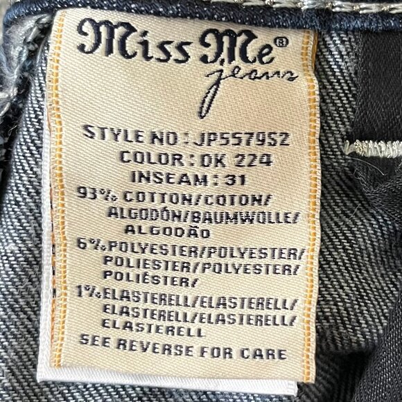 Miss Me Skinny Jeans, Women's size 25, Rhinestones, Special Stitching - Picture 10 of 15